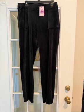 NEW Juicy Couture Black Velour Jogger Pants XL nwt 18-22” waist bougie comfy